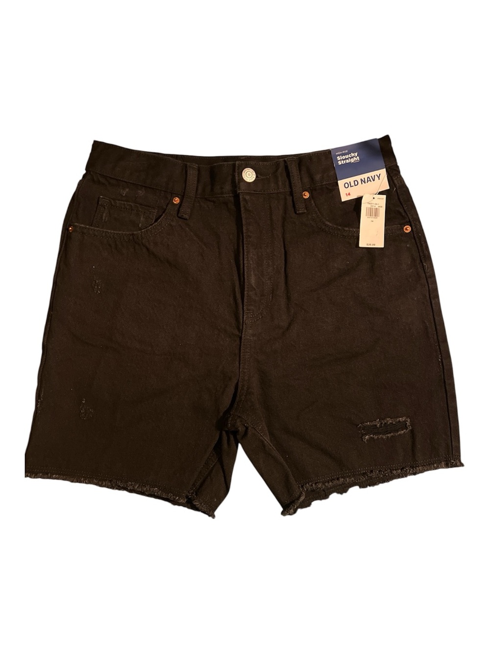 Old Navy Black Kids Distressed Denim Shorts 14